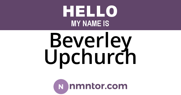 Beverley Upchurch