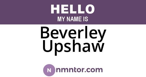 Beverley Upshaw