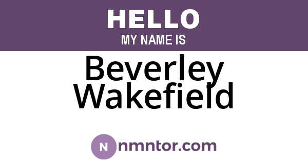 Beverley Wakefield