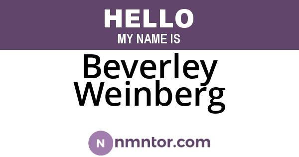 Beverley Weinberg