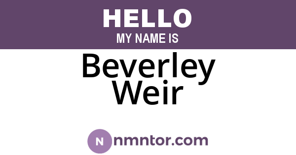 Beverley Weir
