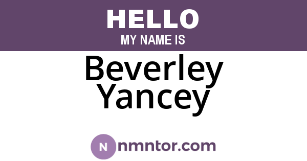 Beverley Yancey