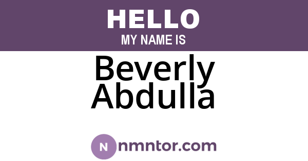 Beverly Abdulla