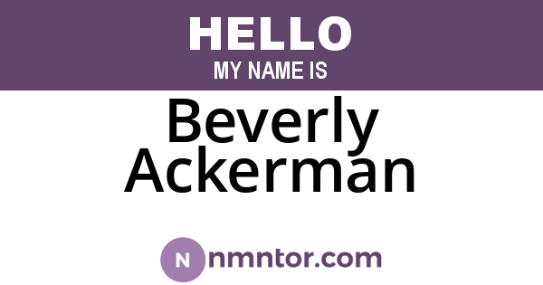Beverly Ackerman