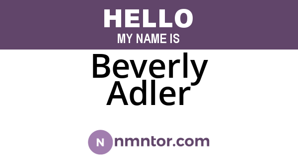 Beverly Adler