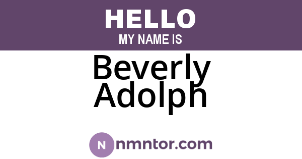 Beverly Adolph