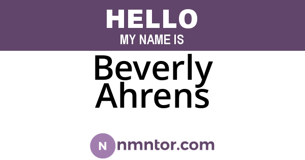 Beverly Ahrens