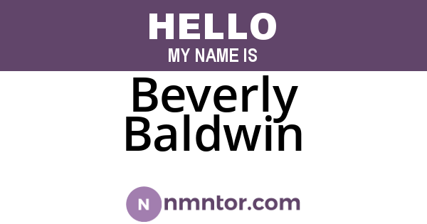 Beverly Baldwin