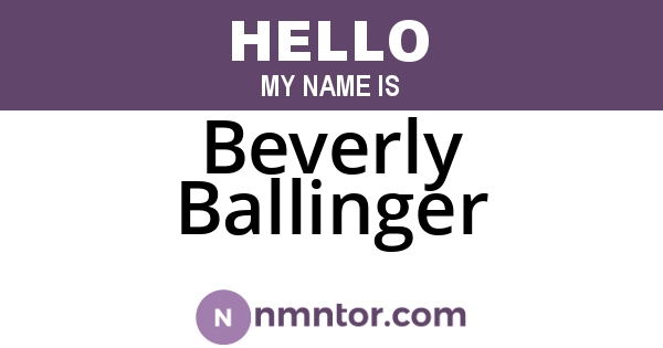 Beverly Ballinger