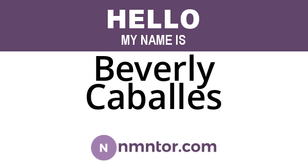 Beverly Caballes