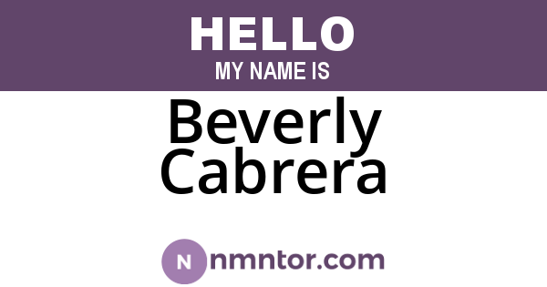 Beverly Cabrera
