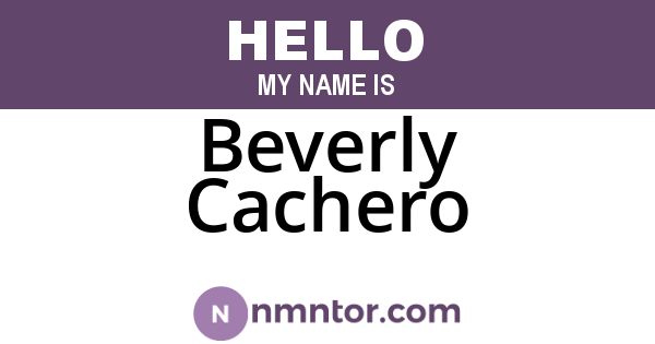 Beverly Cachero