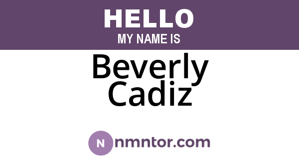 Beverly Cadiz