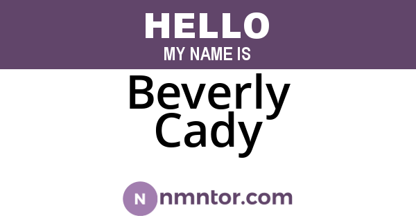Beverly Cady