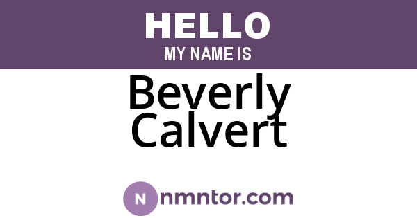 Beverly Calvert
