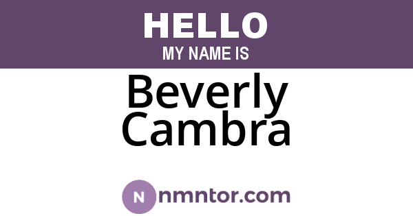 Beverly Cambra