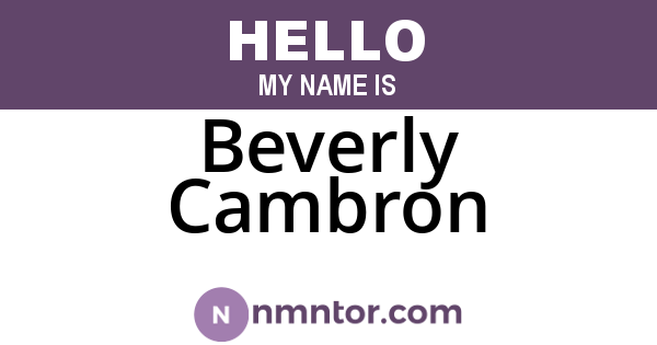 Beverly Cambron