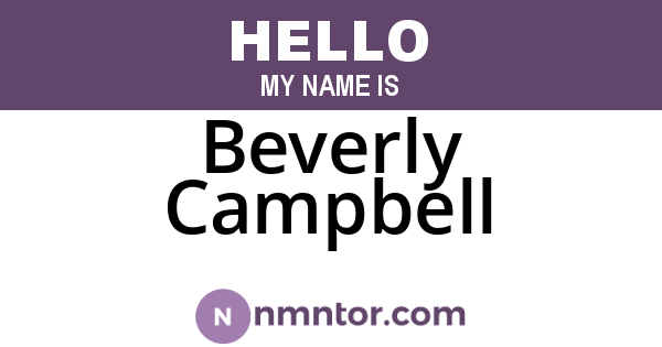 Beverly Campbell