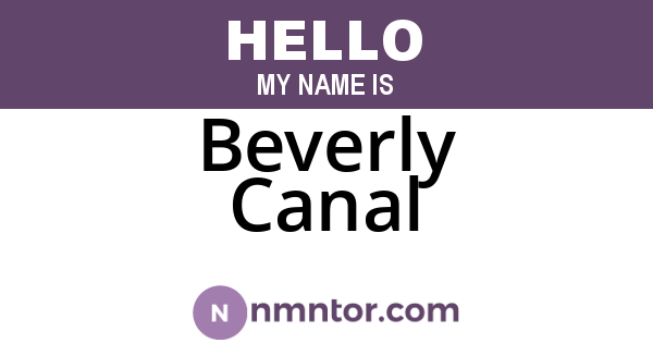 Beverly Canal