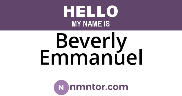 Beverly Emmanuel