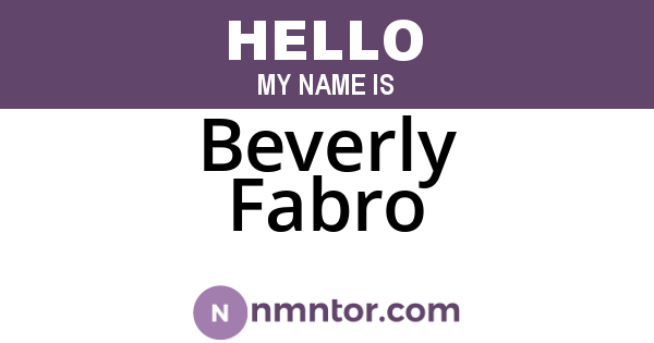 Beverly Fabro
