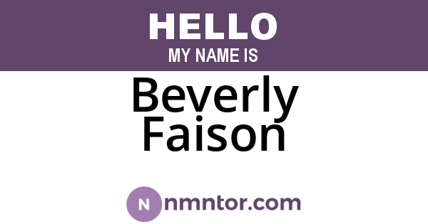 Beverly Faison