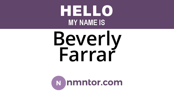 Beverly Farrar