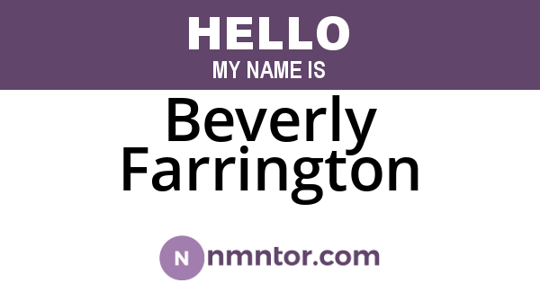Beverly Farrington