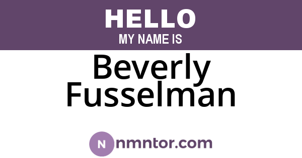 Beverly Fusselman
