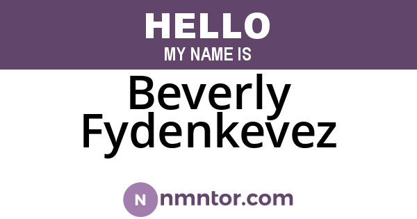 Beverly Fydenkevez