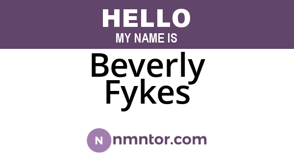 Beverly Fykes