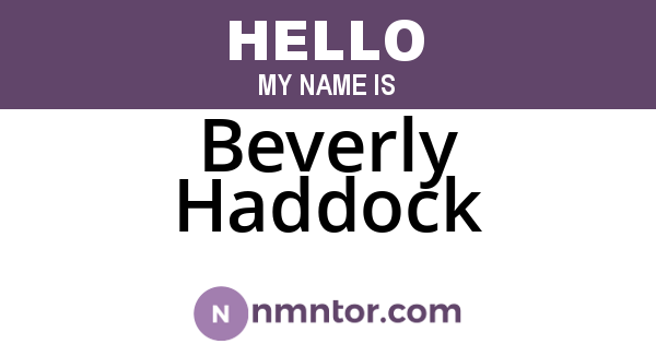 Beverly Haddock
