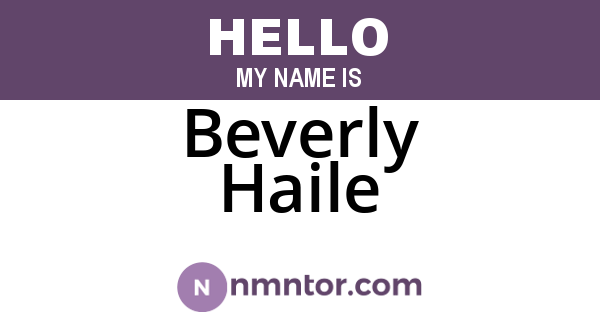 Beverly Haile
