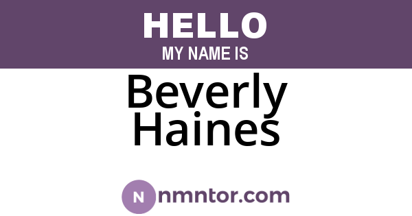 Beverly Haines