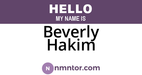 Beverly Hakim