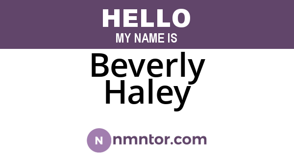 Beverly Haley