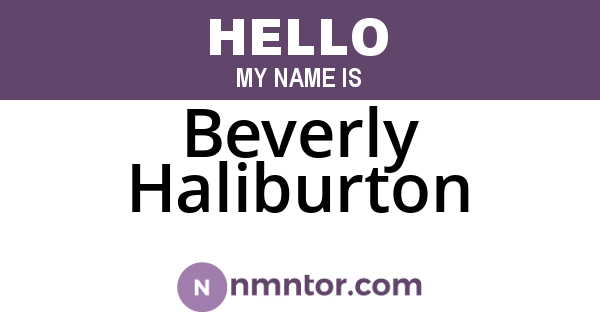 Beverly Haliburton