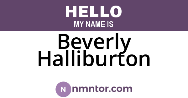 Beverly Halliburton