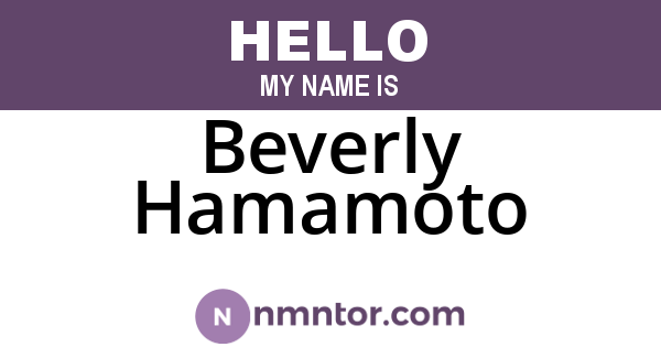 Beverly Hamamoto
