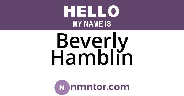 Beverly Hamblin