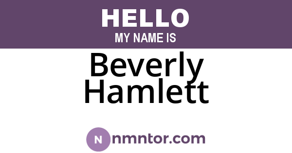Beverly Hamlett