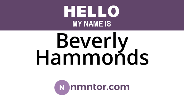 Beverly Hammonds