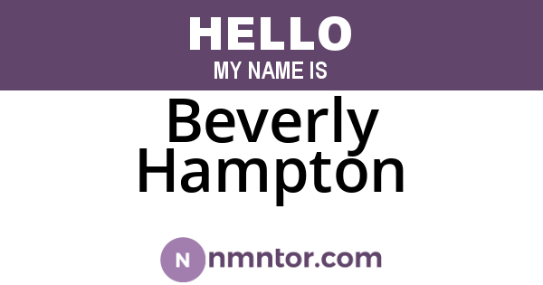 Beverly Hampton