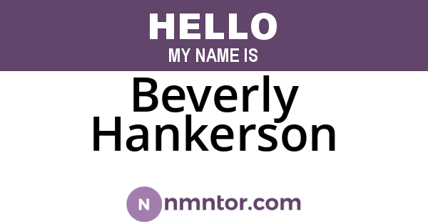 Beverly Hankerson
