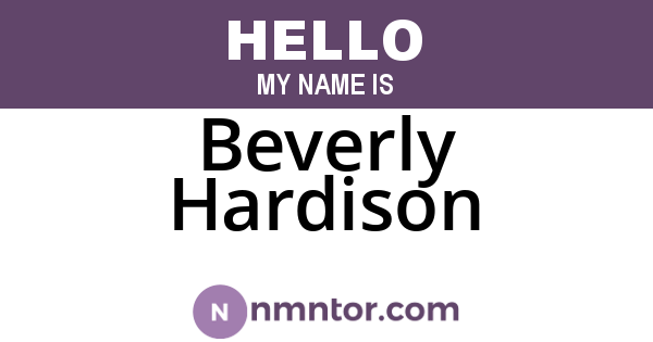 Beverly Hardison