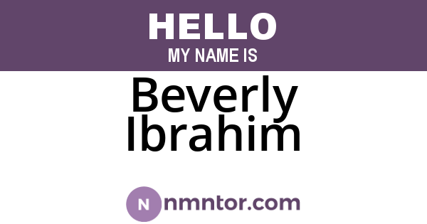 Beverly Ibrahim