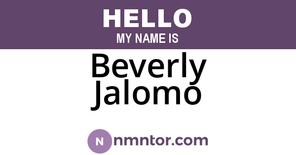 Beverly Jalomo