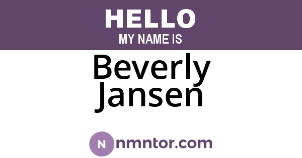 Beverly Jansen