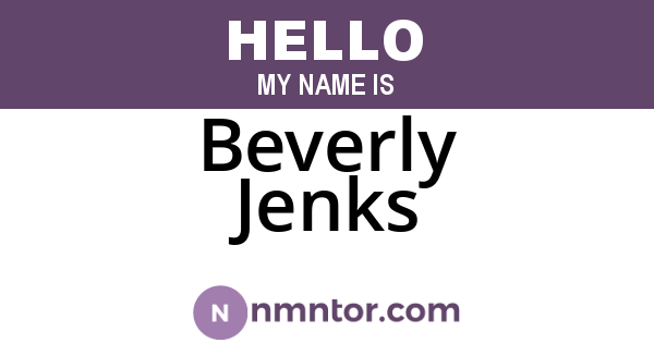 Beverly Jenks