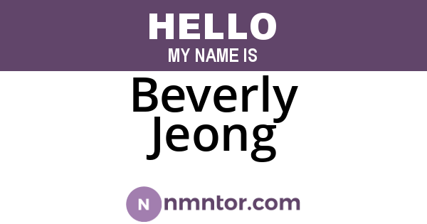 Beverly Jeong
